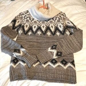 ABERCROMBIE & FITCH TURTLE NECK SWEATER TAUPE CREAM 
 LONG SLEEVE SZ M